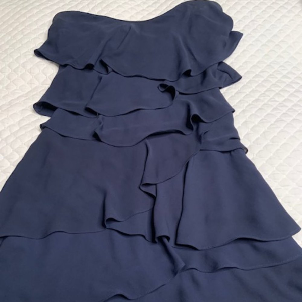 BCBG Size 0 strapless dress navy mini dress